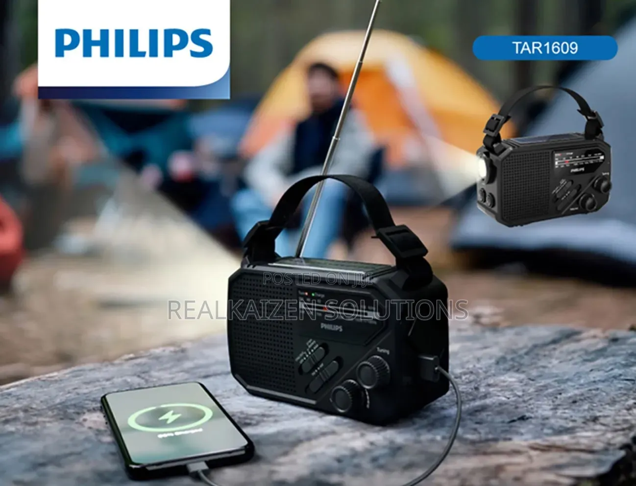 Philips Rechargeable, Solar Powered | Hand Cracked Portable Radio