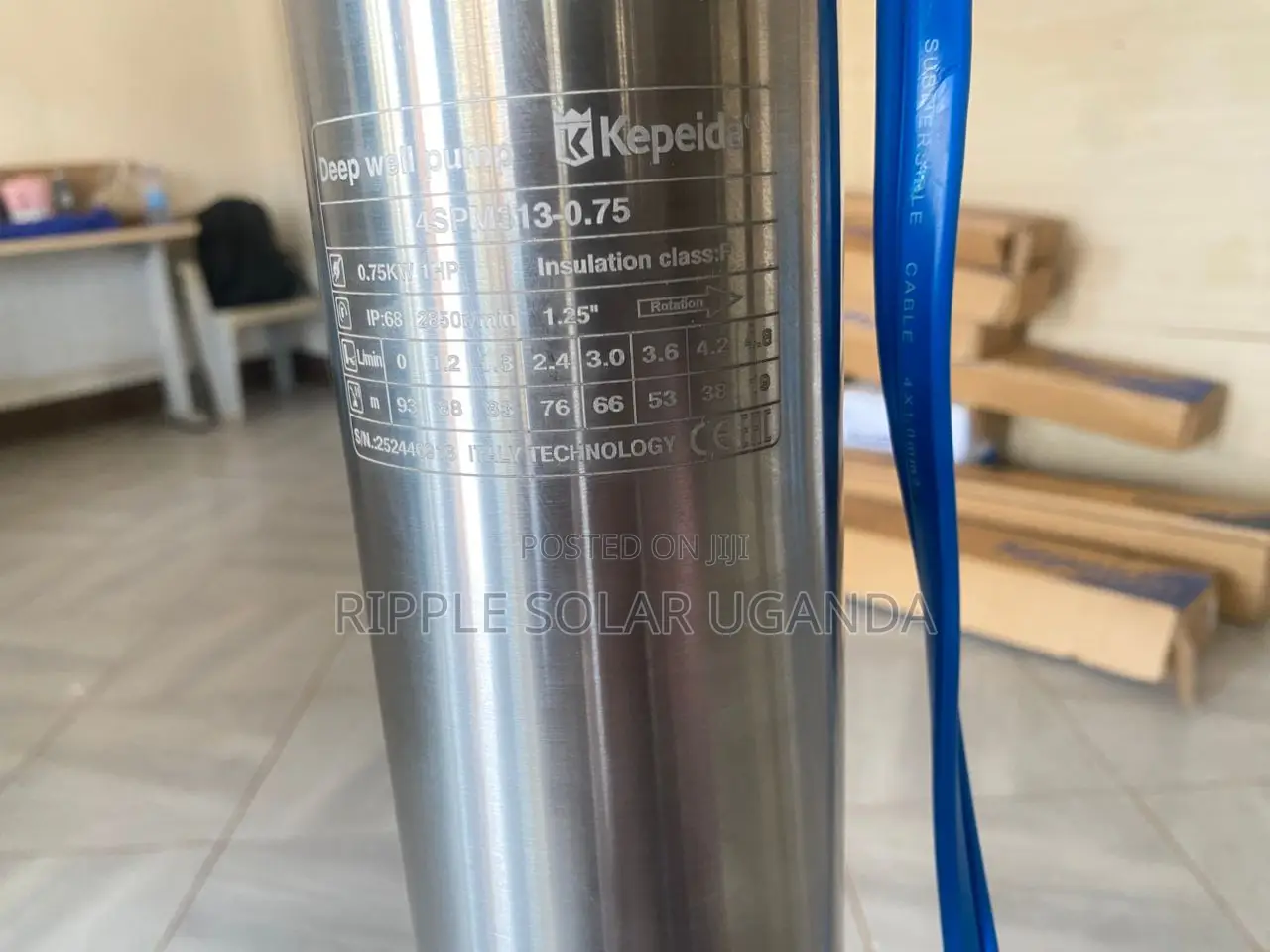 750w Ac Electric Borehole Pump 93m Head 2500l/H