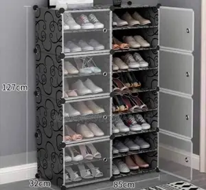 8 Columns Plastic Shoerack Storage