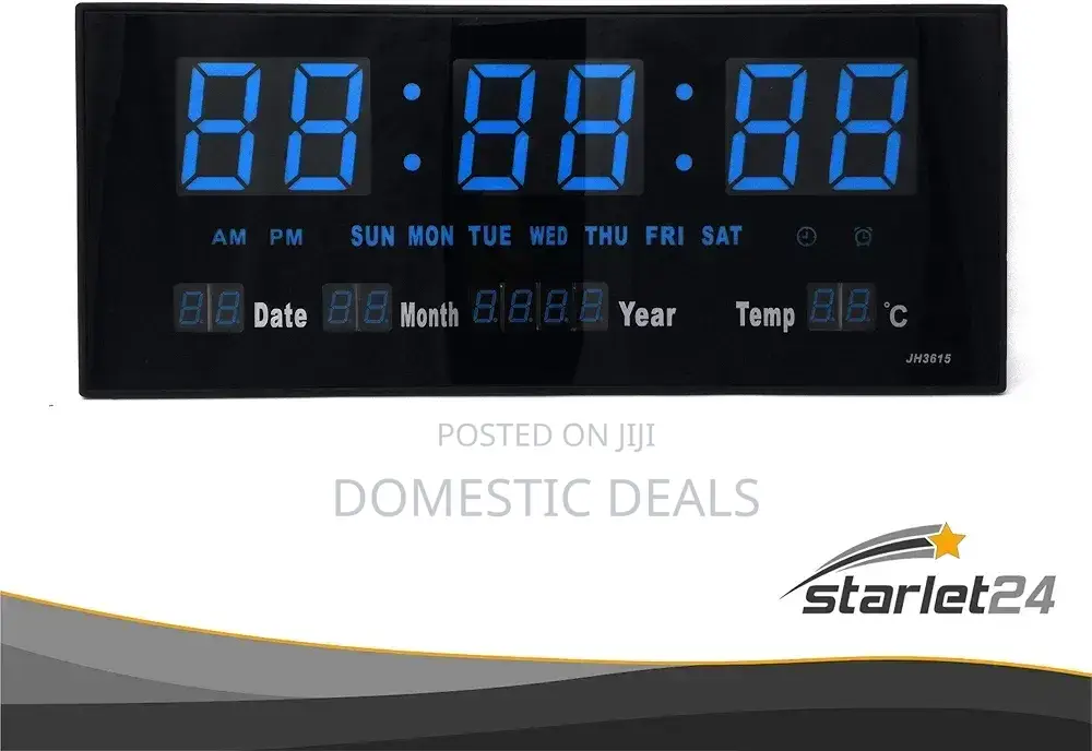 Led Wall Clock With Timer, Alarm Clock, Calendar
