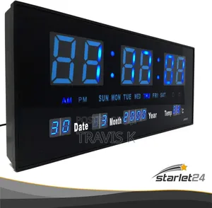 Led Wall Clock With Timer, Alarm Clock, Calendar