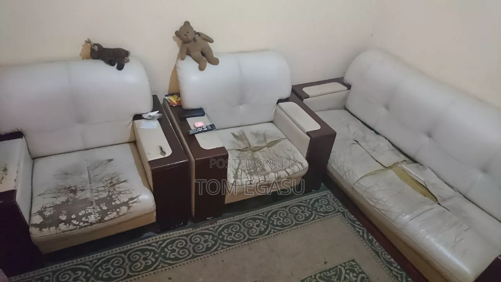 Used Imported Leather Sofa Set Chairs