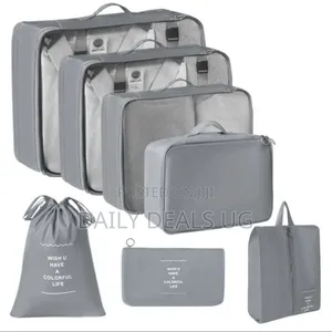 8-Piece Grey Travel Organizer Set