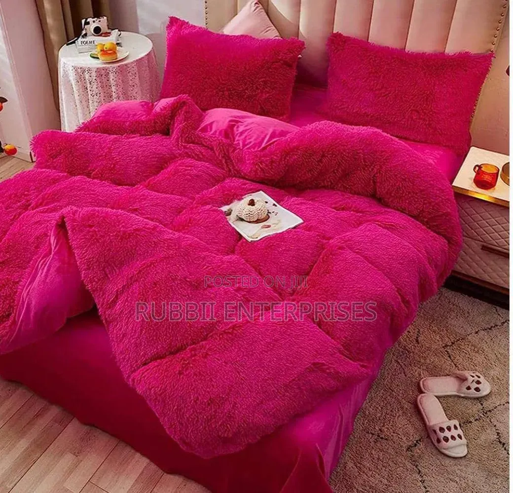 Faux/ Fluffy Duvet 6pcs ~ Pink