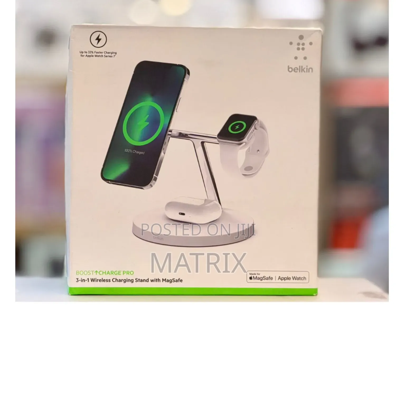 Belkin Boost Charge Pro Qi2 3in1 Magsafe Tilting Stand Wireless