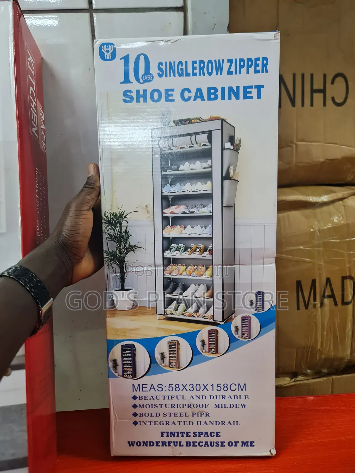 10 Layers Single Row Zipper Shoe Cabinet/Shoes Rack