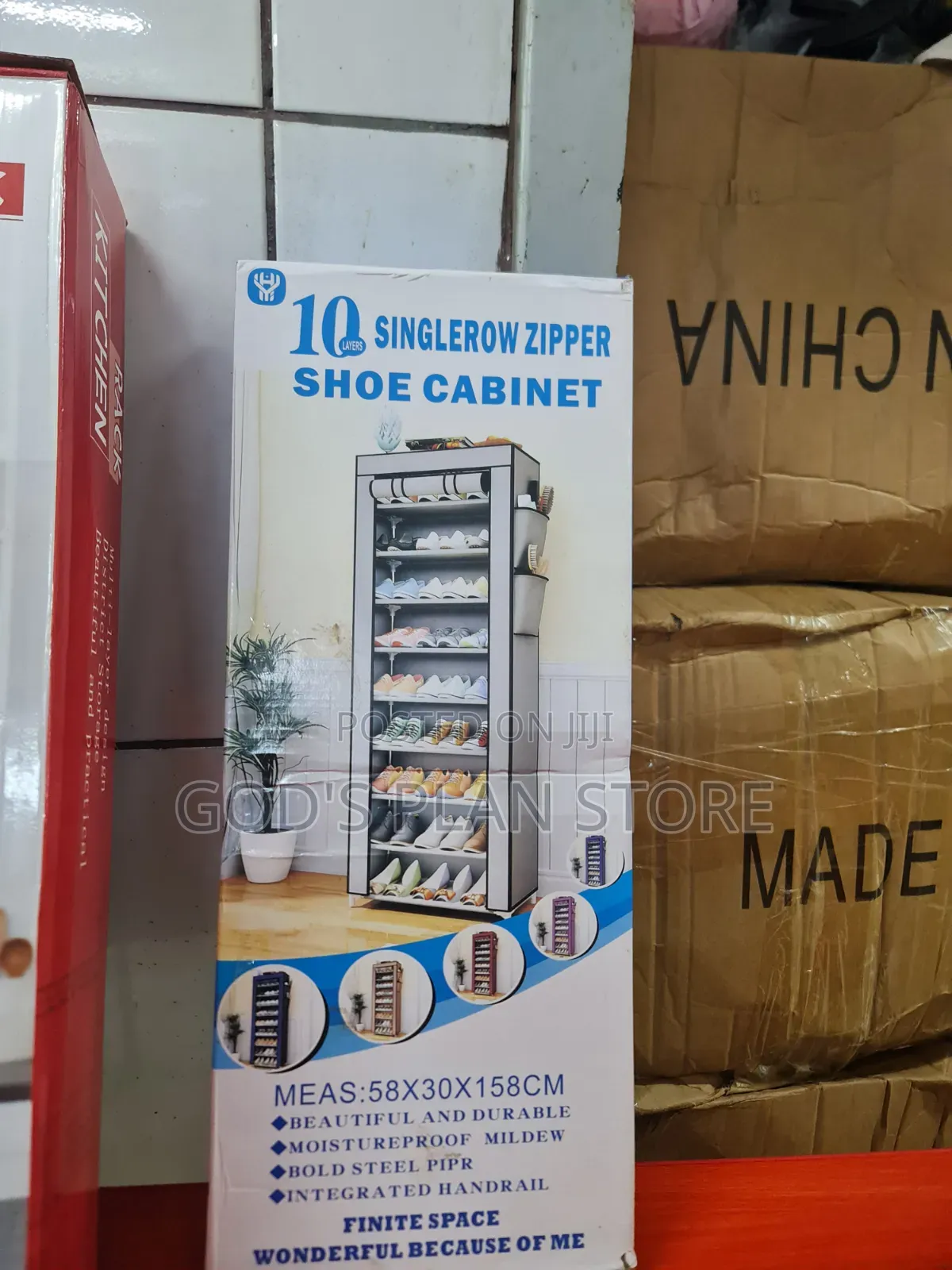 10 Layers Single Row Zipper Shoe Cabinet/Shoes Rack