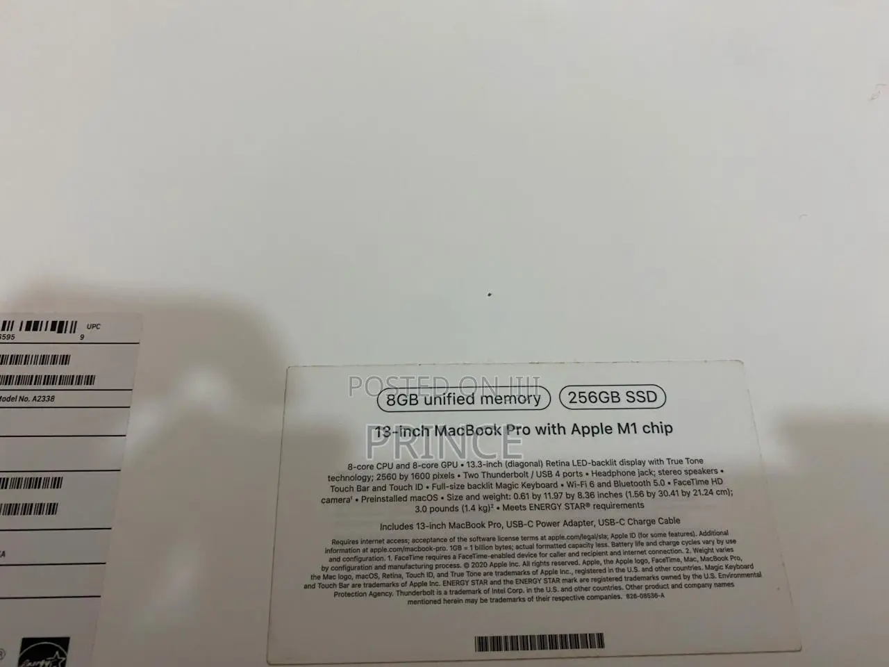 Laptop Apple MacBook Pro 8GB Apple M1 SSD 256GB