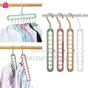Space Saving Clothes Hangers With 9 Slots and a 360-Degree Rotation