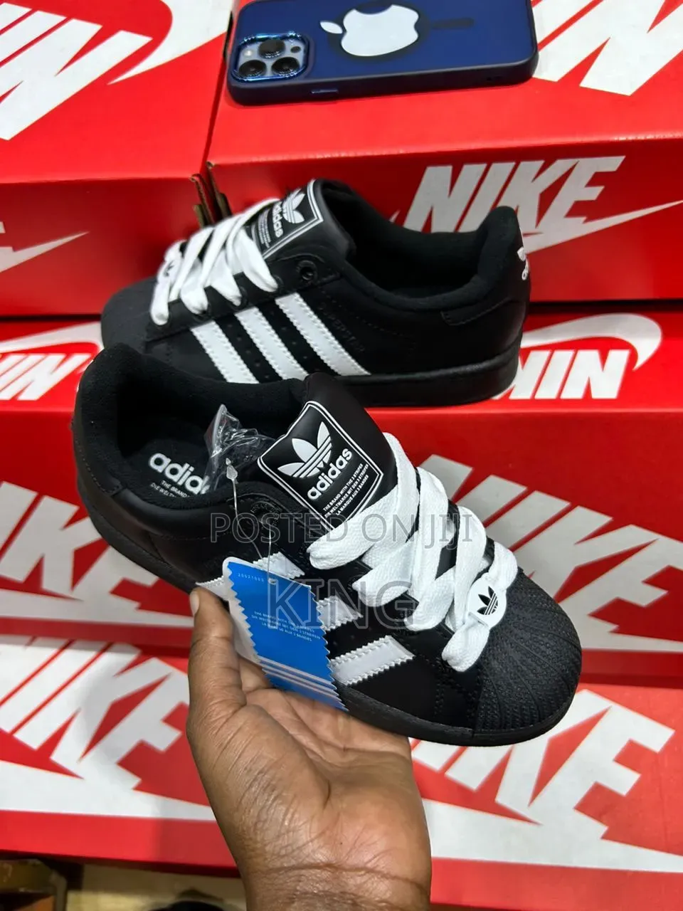 Adidas Superstar Shoes White Stripes