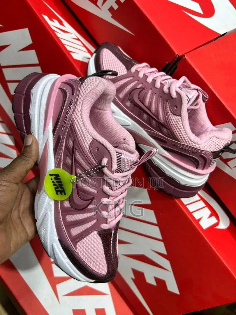 Pink and Maroon Nike Skate V2 Sneakers