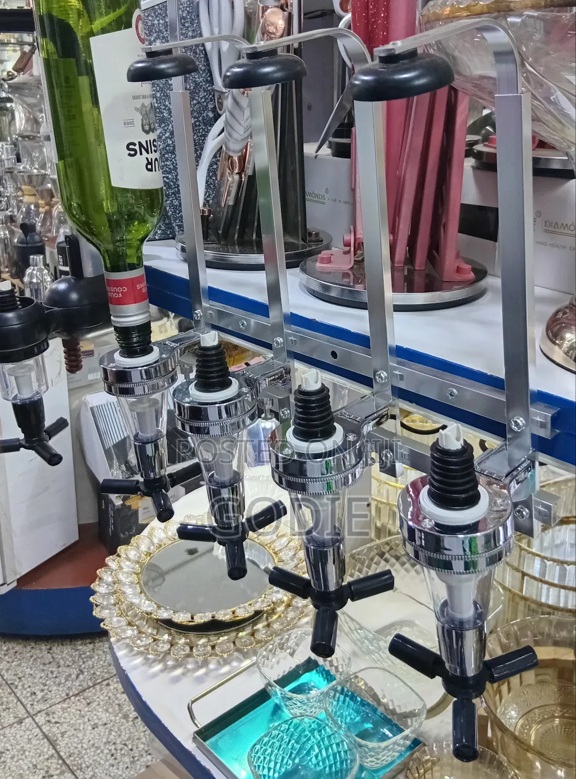 4-Bottle Wall-Mounted Liquor Dispenser