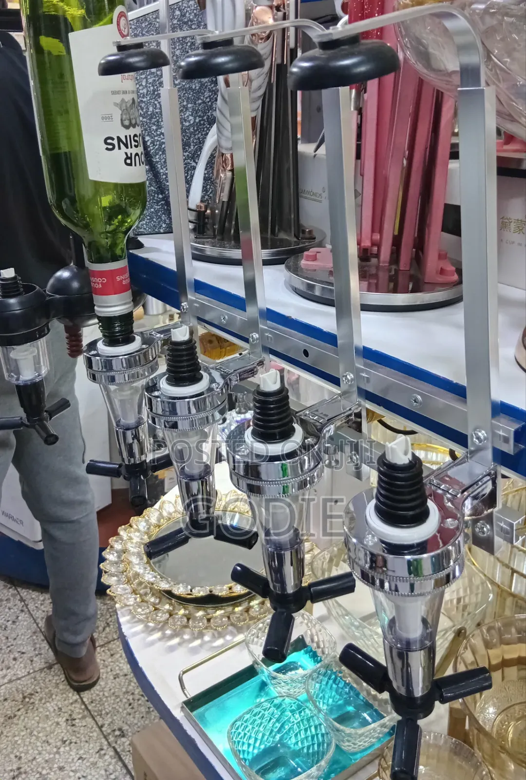 4-Bottle Wall-Mounted Liquor Dispenser