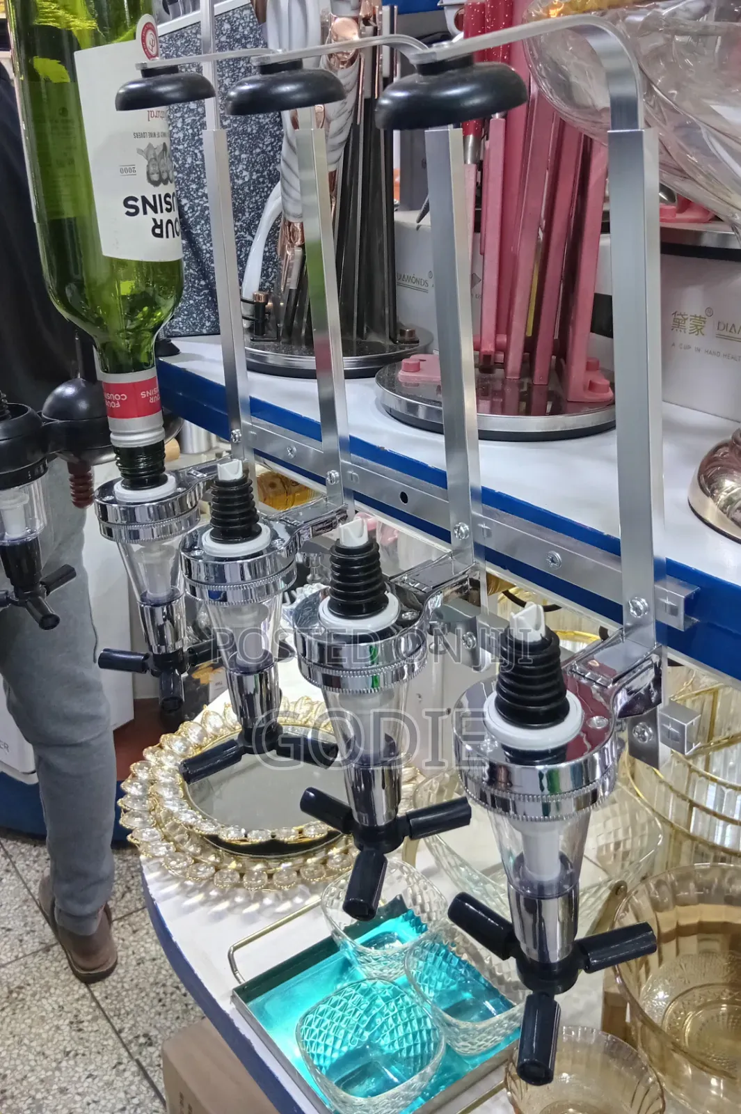 4-Bottle Wall-Mounted Liquor Dispenser