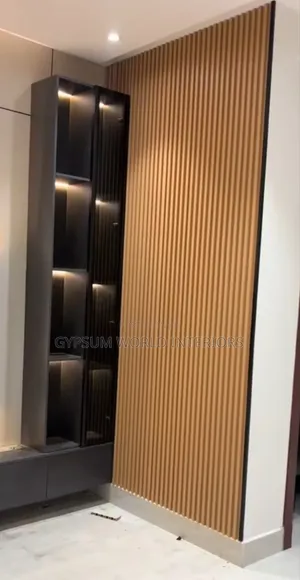 Installed Flutted Wall Panels Indoor Wall