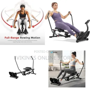 Health Fitness Compact Full-Motion Rowing Machine W/Adjustable
