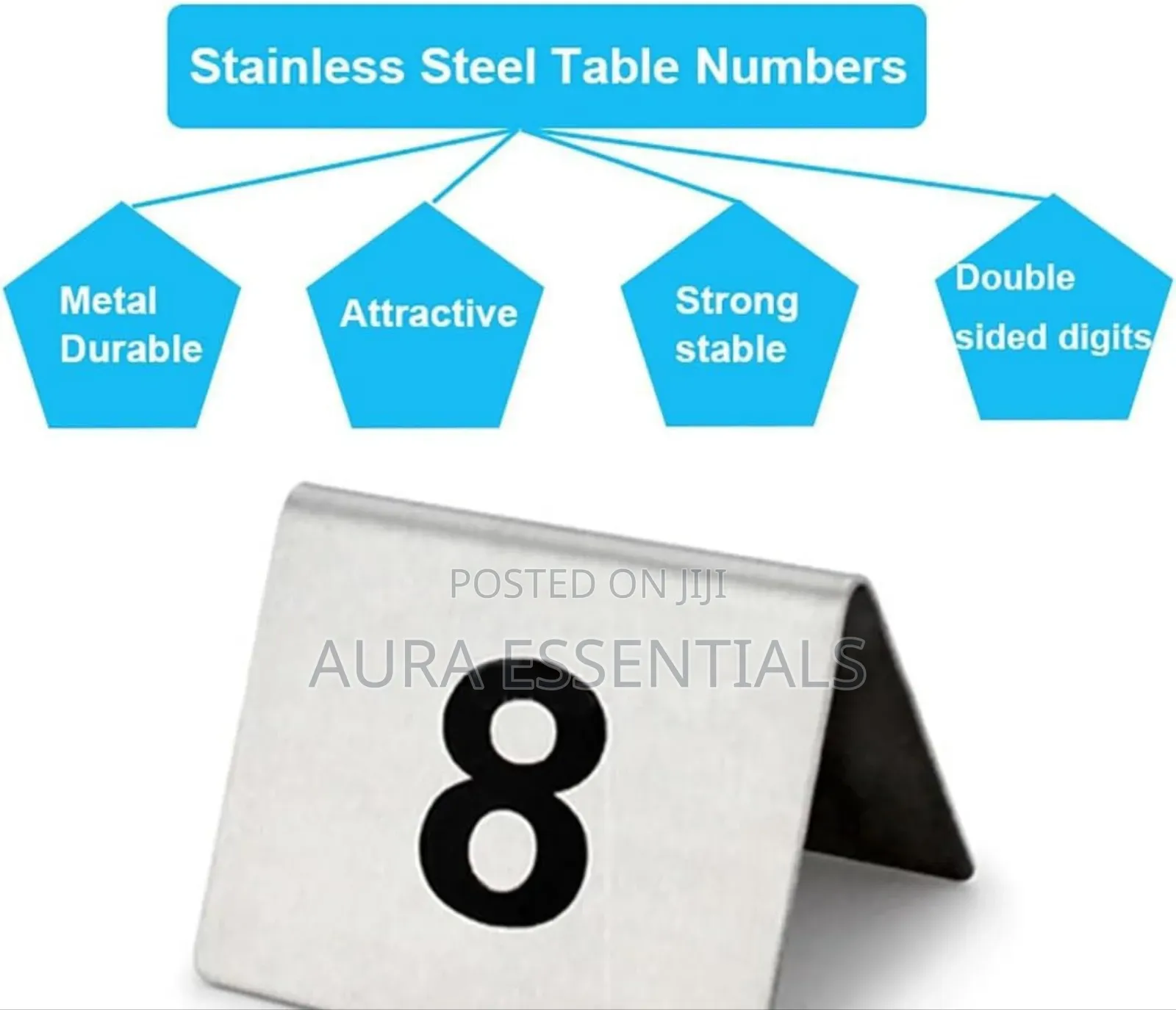 1-12 Stainless Steel Table Number Tent Set