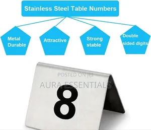 1-12 Stainless Steel Table Number Tent Set