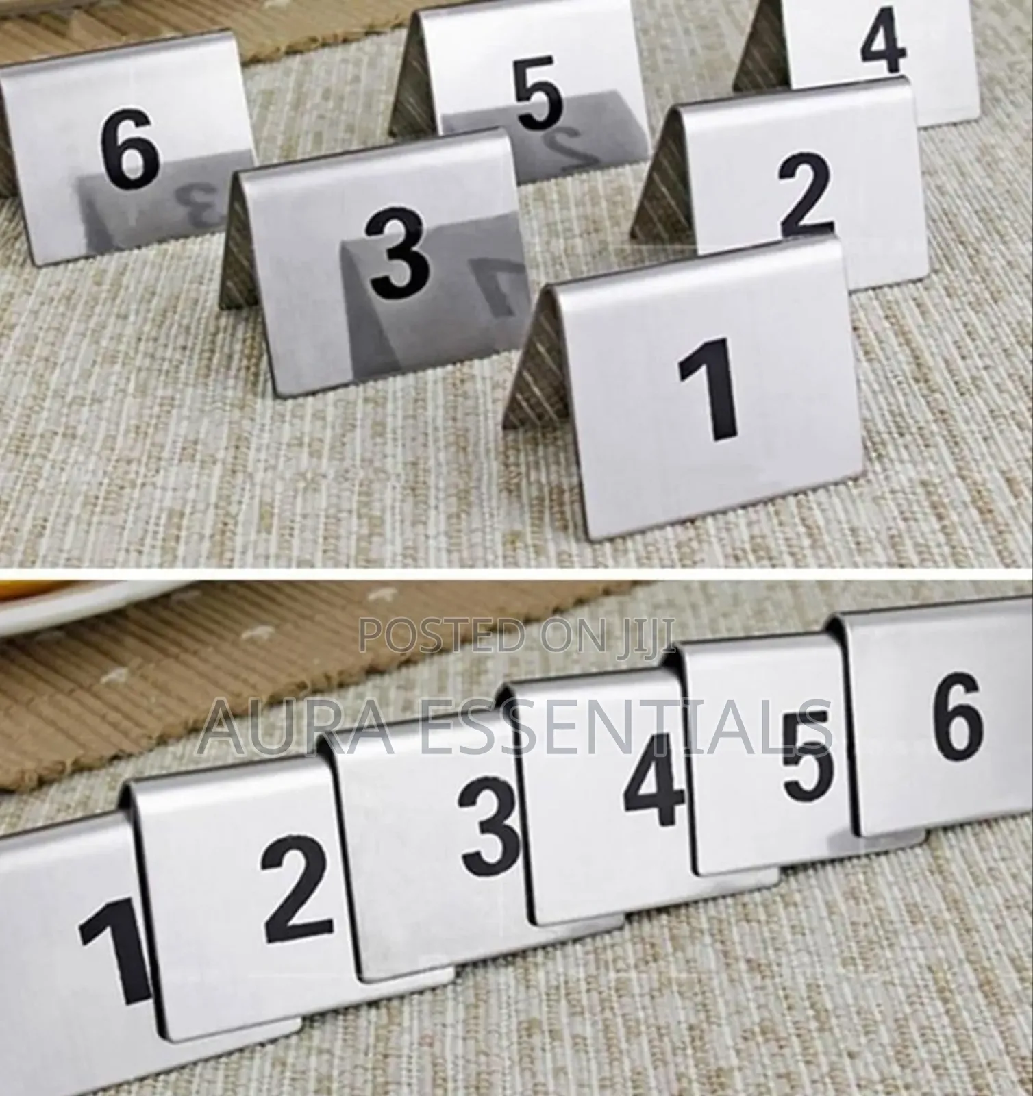 1-12 Stainless Steel Table Number Tent Set