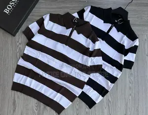 Half Zip Strips Tshirts