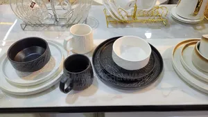 Black and White Dinner Set 24 Pieces