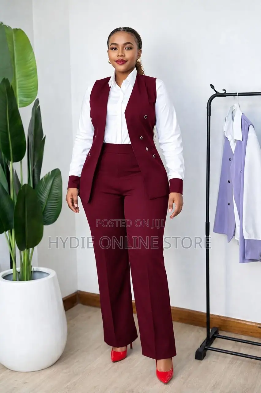 Bold Power Look Maroon and White