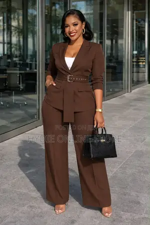 Women’S Belt Suit Navy Blue
