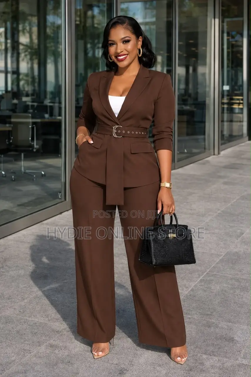 Women’S Belt Suit Navy Blue