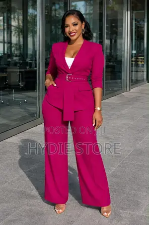 Women’S Belt Suit Navy Blue