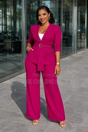 Women’S Belt Suit Navy Blue