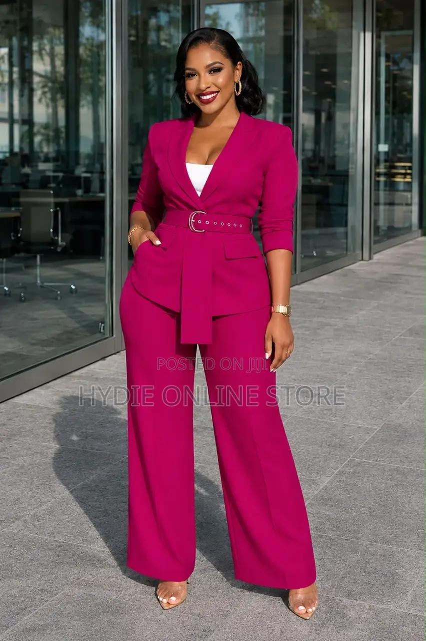 Women’S Belt Suit Navy Blue