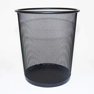 Office Trash Bin Metal, Black