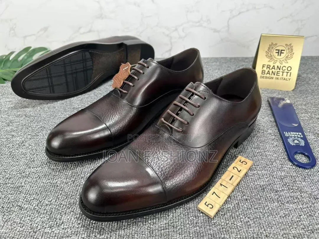 Unique Designer Franco Barnetti Men's Gentle Shoes _Black and Coffee