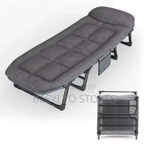 Comfortable Grey Folding Bed – Sleek Space-saving Design