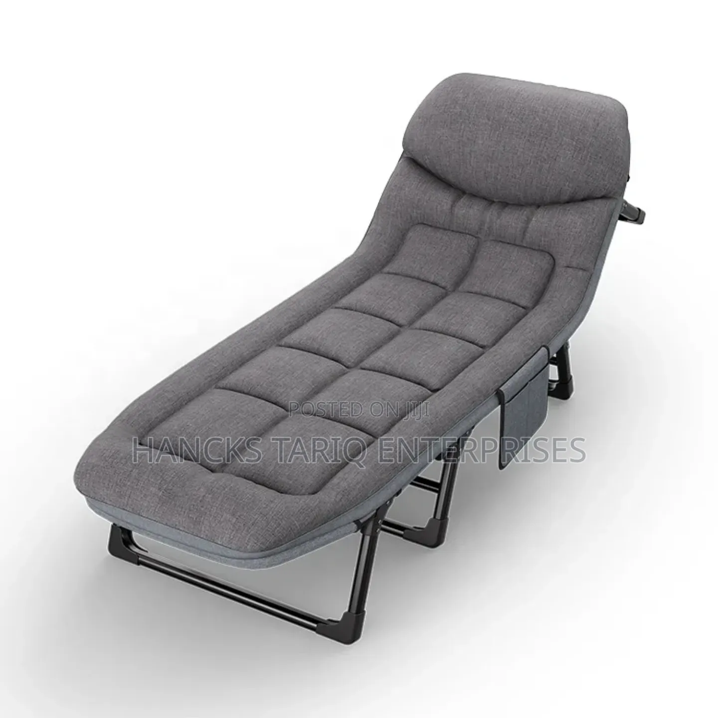 Comfortable Grey Folding Bed – Sleek Space-saving Design