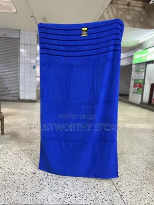 Navy Blue Cotton Large Towel