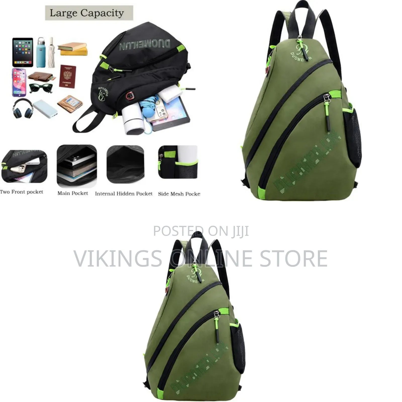 Waterproof Travel Backpack Shoulder Bag Sling Bag for Men Women