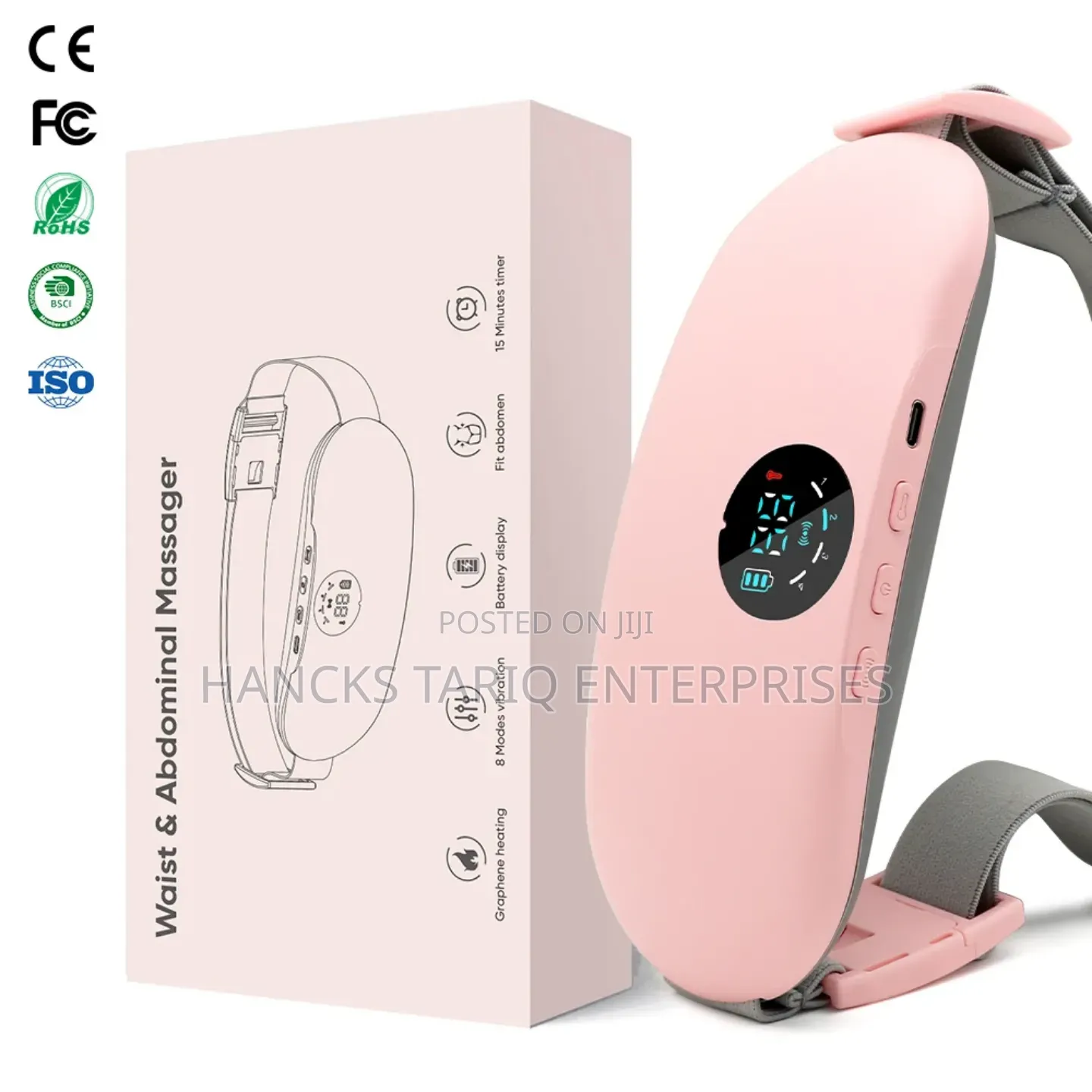 Smart Waist Abdominal Massager – Graphene Heating Vibration