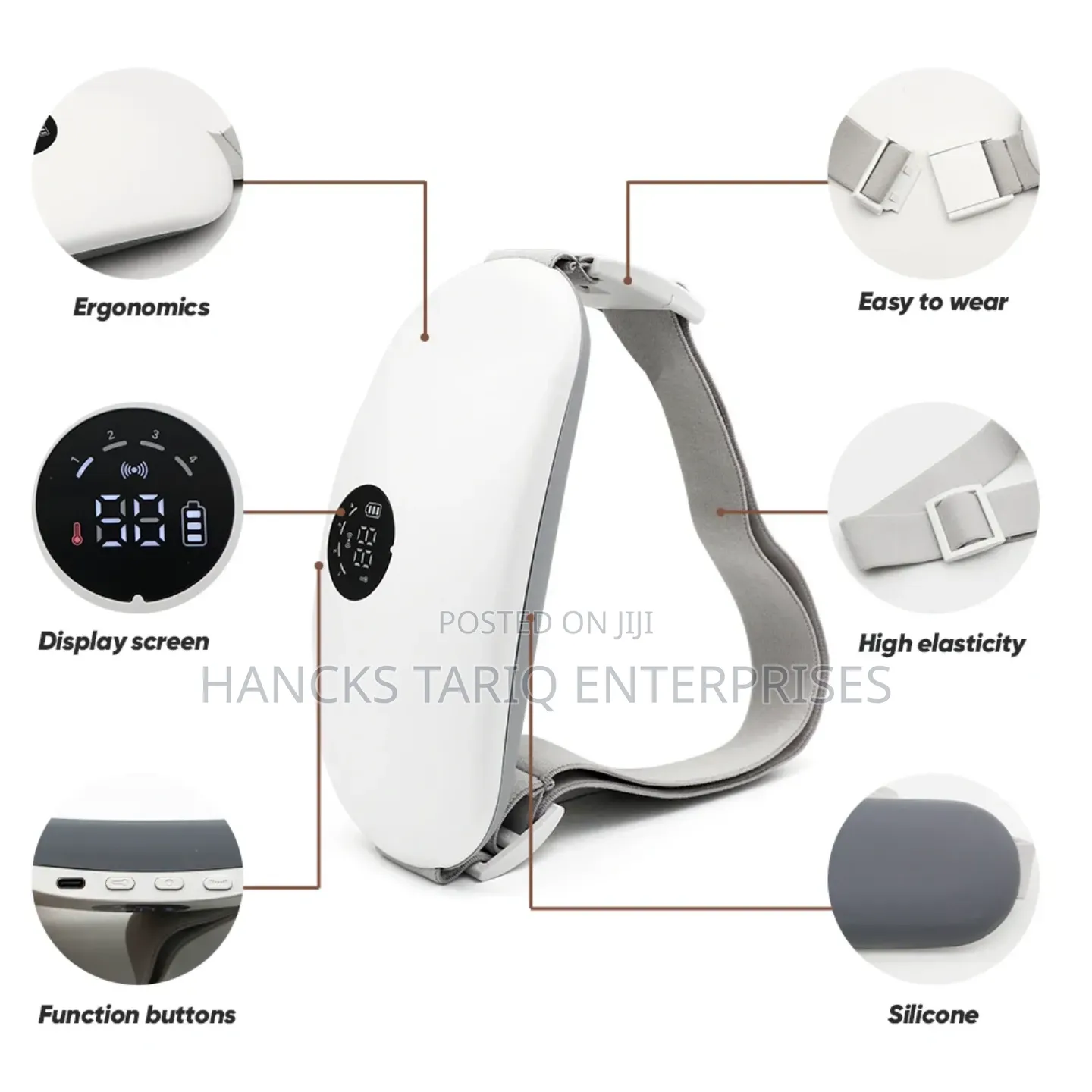 Smart Waist Abdominal Massager – Graphene Heating Vibration