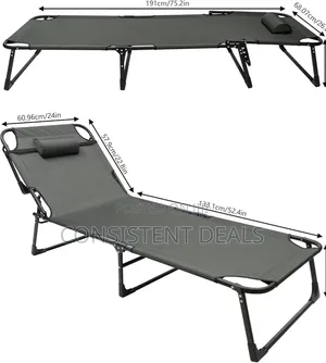 Portable Folding Camp Bed Reclining Chair