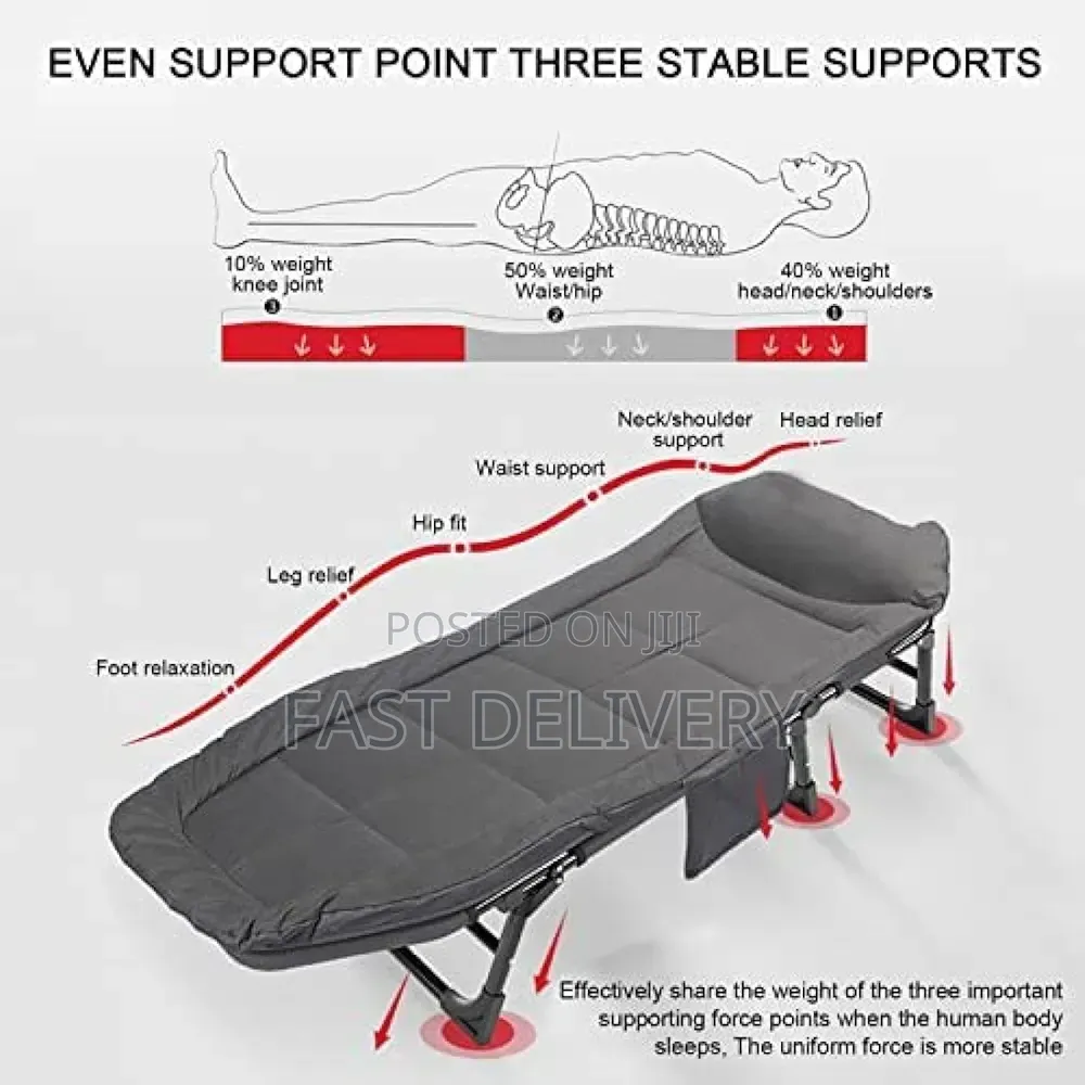 Outdoor Folding Bed Chair Chaise Lounge Beach Camping Bed