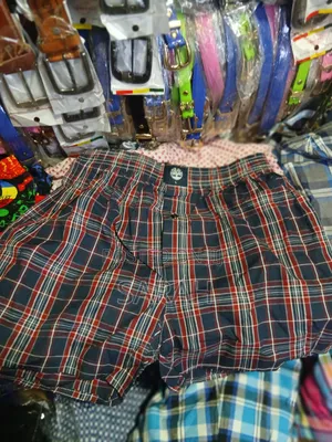 Plaid Timberland Boxer Shorts.