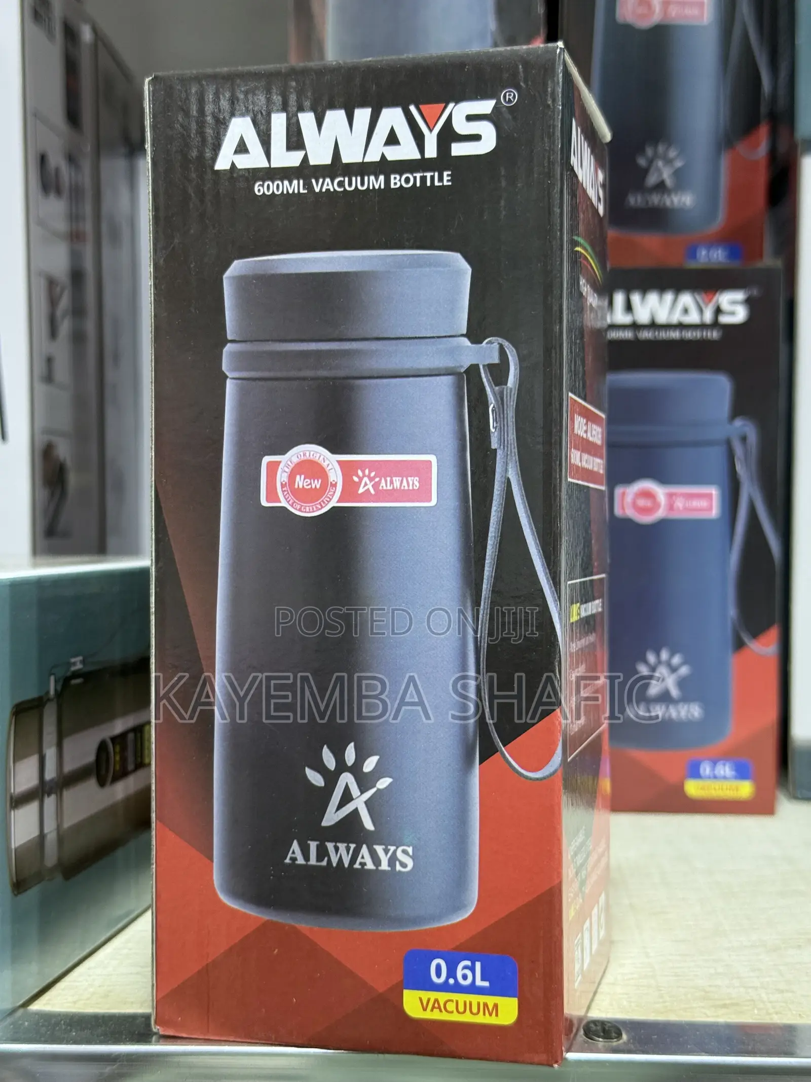 Genuine Always 600ml Stainless Steel Vacuum Flask – Matte Black