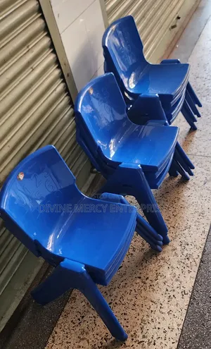 Blue Children Plastic Chairs With Numbers