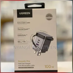 Ugreen Nexode Pro 100w Gan Fast Charger 75cm Retractable Usb-C Cable.