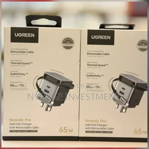 Ugreen Nexode Pro 65w Gan Fast Chargers , Built-in Retractable Cables.