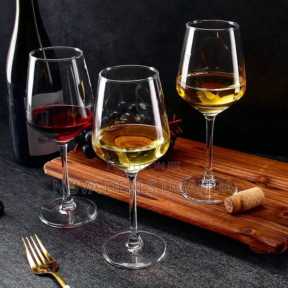 Long Stem Wine Glasses Set of 6, Red/White Wine Glasses,
