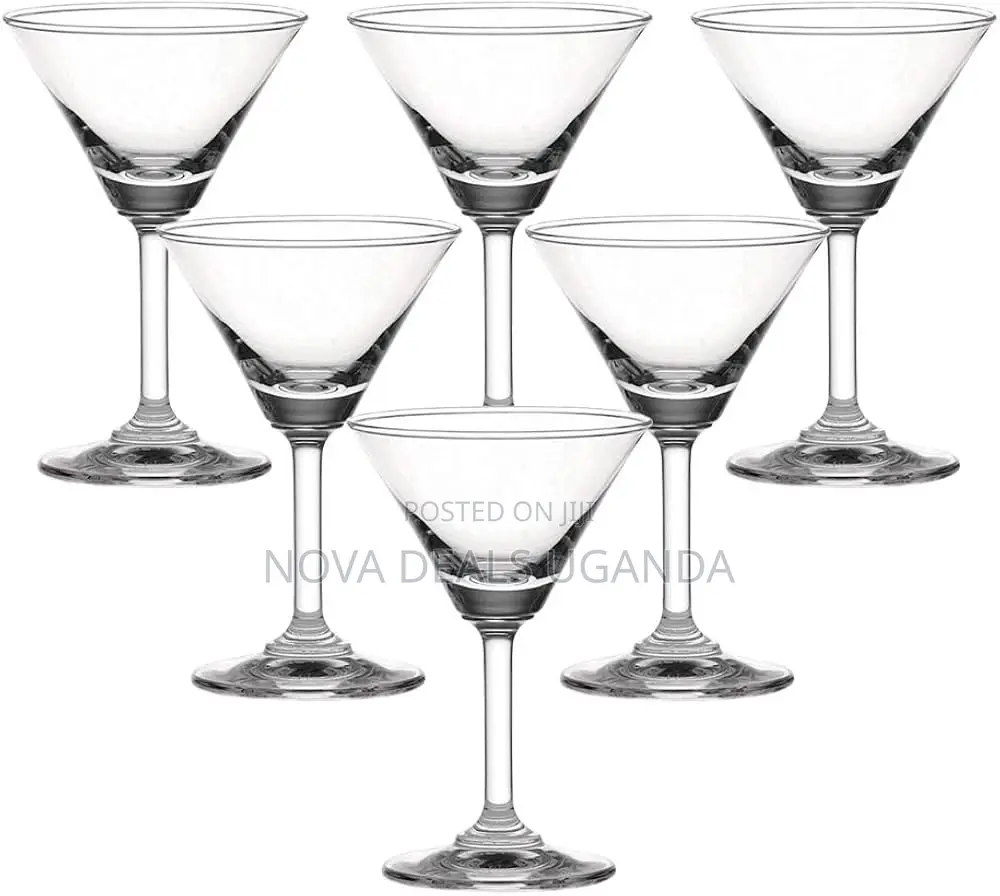 Set of 6 v-Shaped Martini Margarita Glass