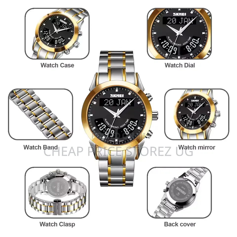This Skmei Watch Features a Two-Tone Silver and Gold Stainless Steel