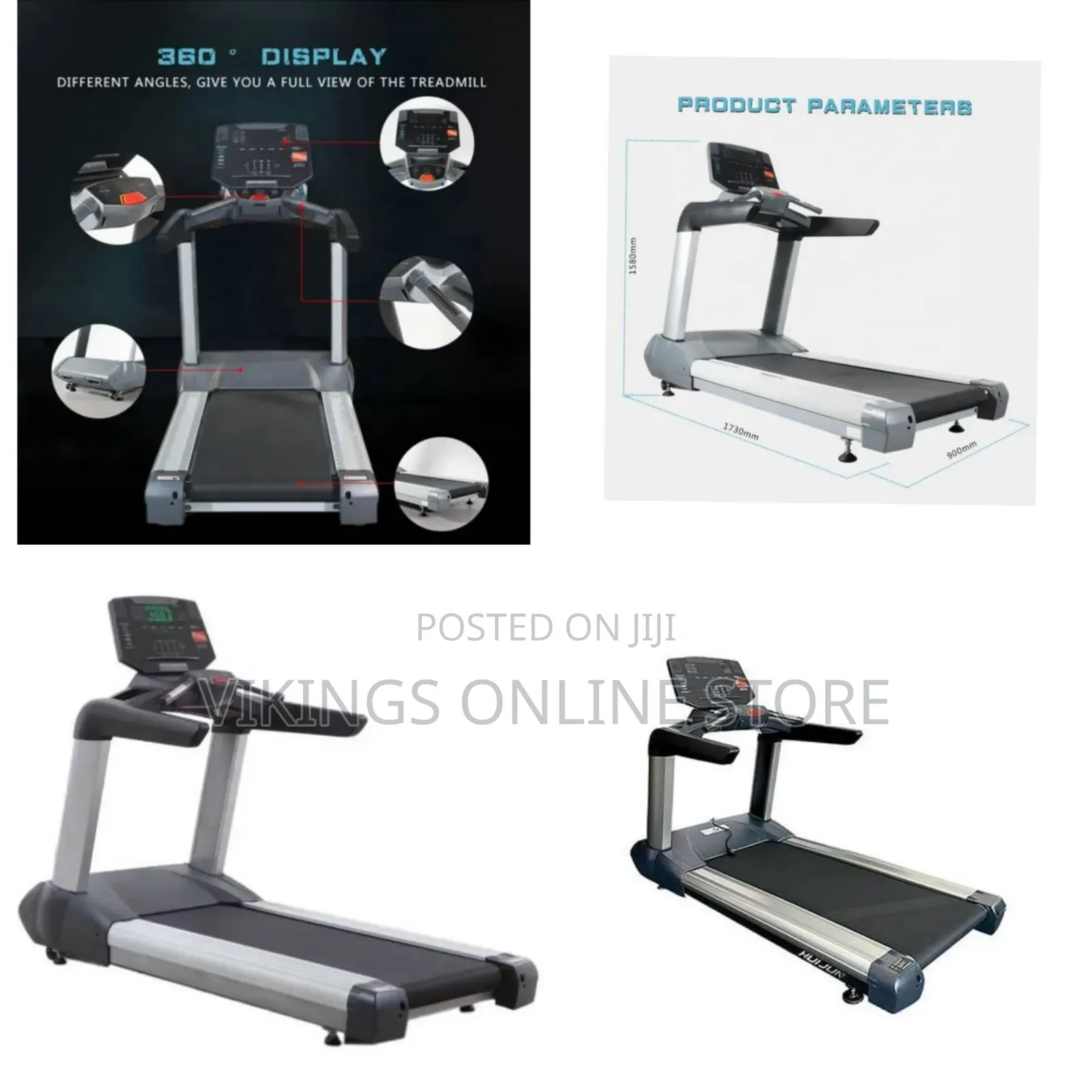 Commercial Treadmill 5 Hp Ac Continuous 6 Led+Dot Matrix Display